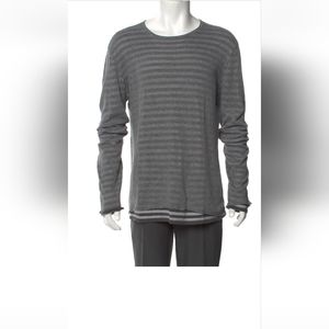 John Varvatos Star U.S.A. Striped Scoop Neck Pullover Synthetic Blend